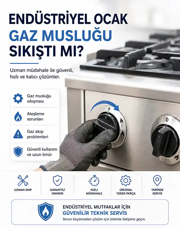 Endüstriyel Ocak Gaz Musluğu Sıkıştı mı