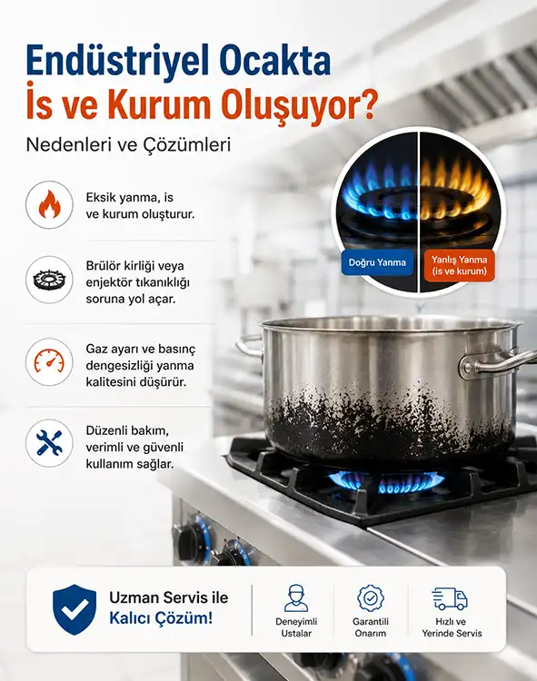 Endüstriyel Ocakta İs ve Kurum Oluşuyor